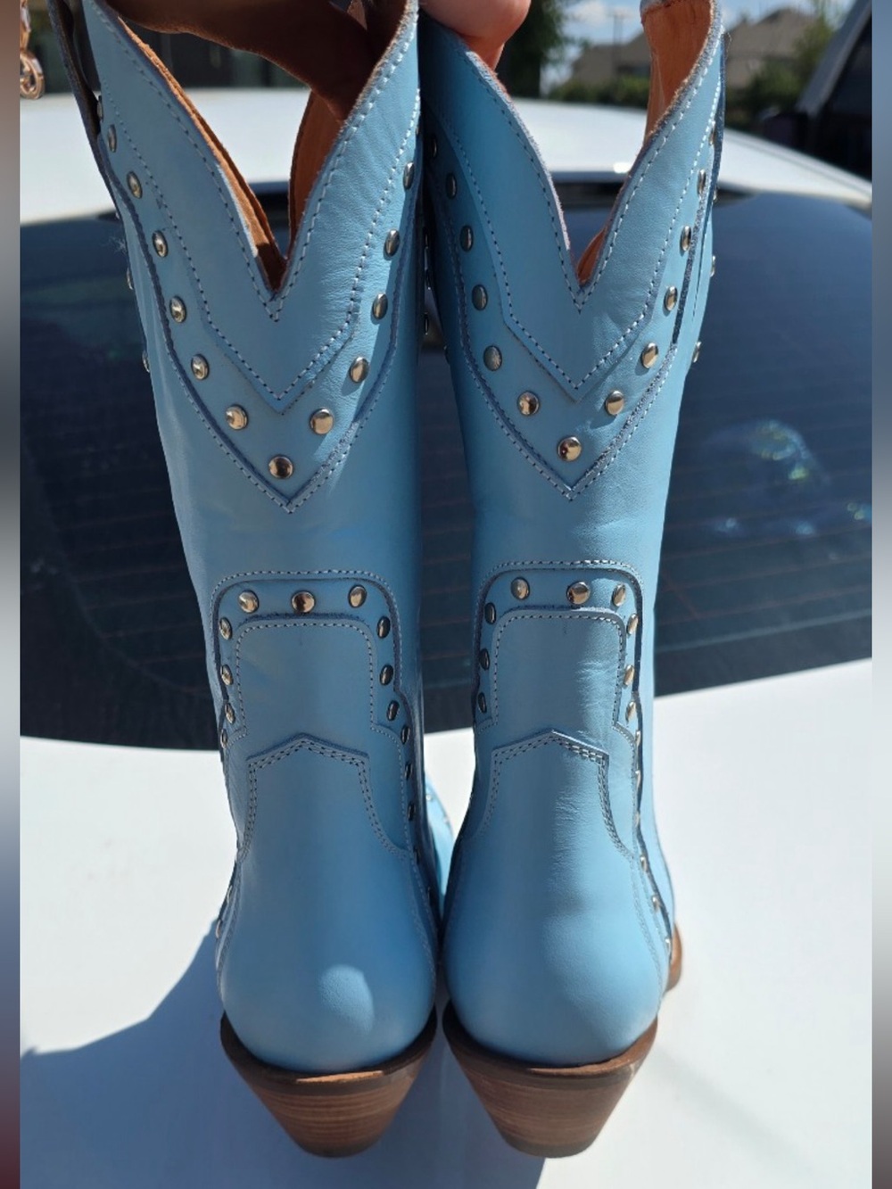Dingo Women's Blue Sweet Treat Studded Western Cowboy Boots - Picture 2 of 3